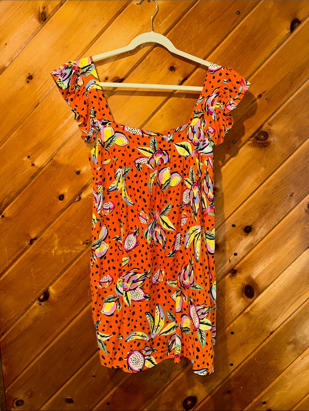 Anthropologie Kourt Aria linen blend tropical babydoll mini dress